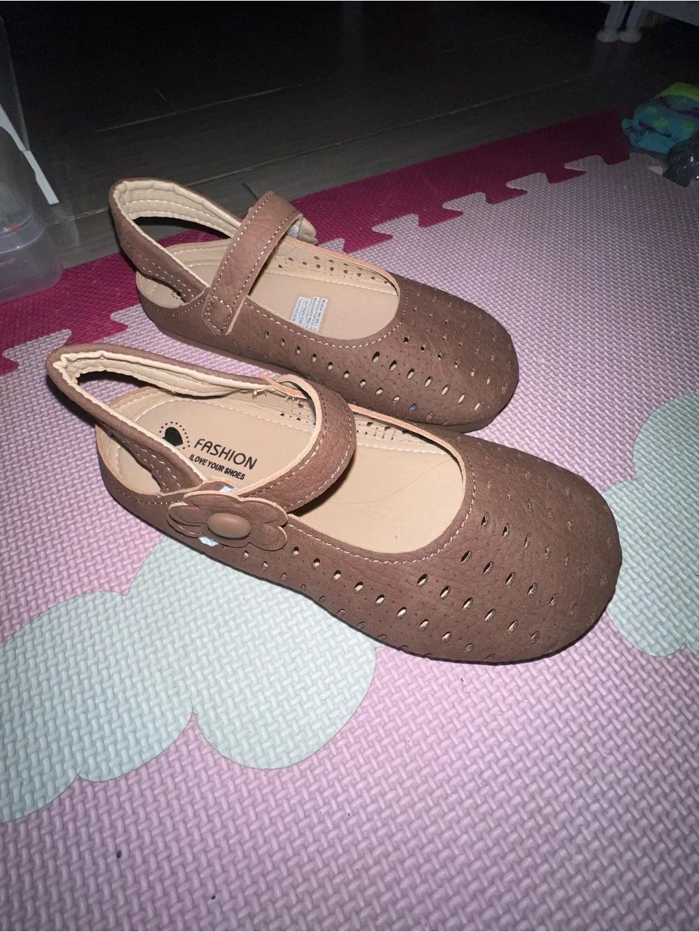 Little Girls Brown Mary Jane Shoes with Strap